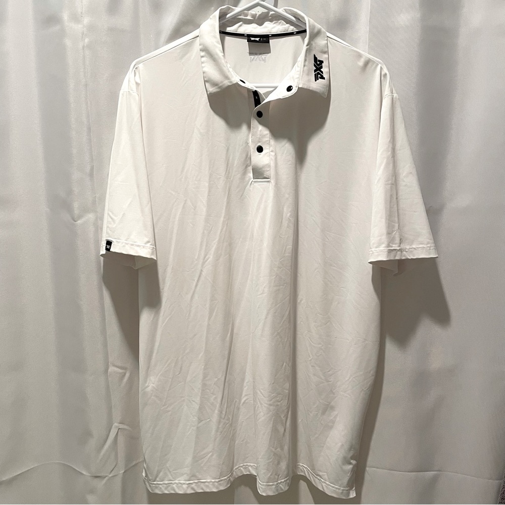 PXG Polo - White with black logo - Men’s Medium